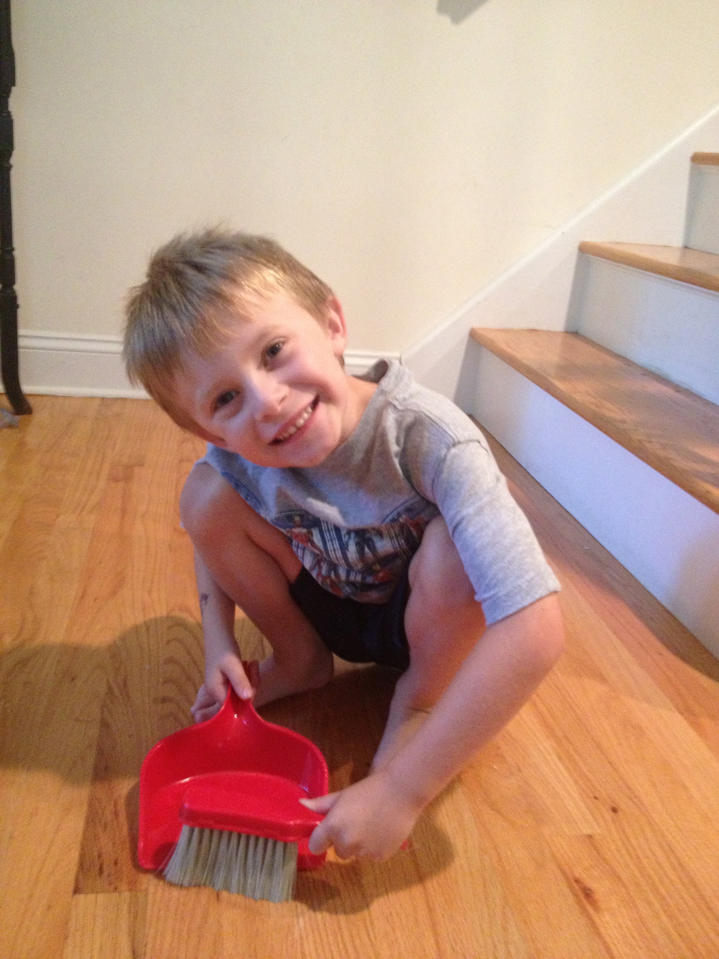 Kids are never too young to start chores. Sweeping a great way to get started!