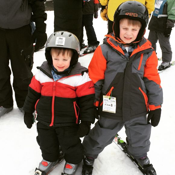 Both Boys Skiing